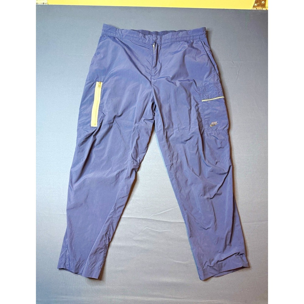 Nike Men's Blue Cargo Activewear Pants 36R 29" Inseam Tapered Nylon